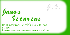 janos vitarius business card